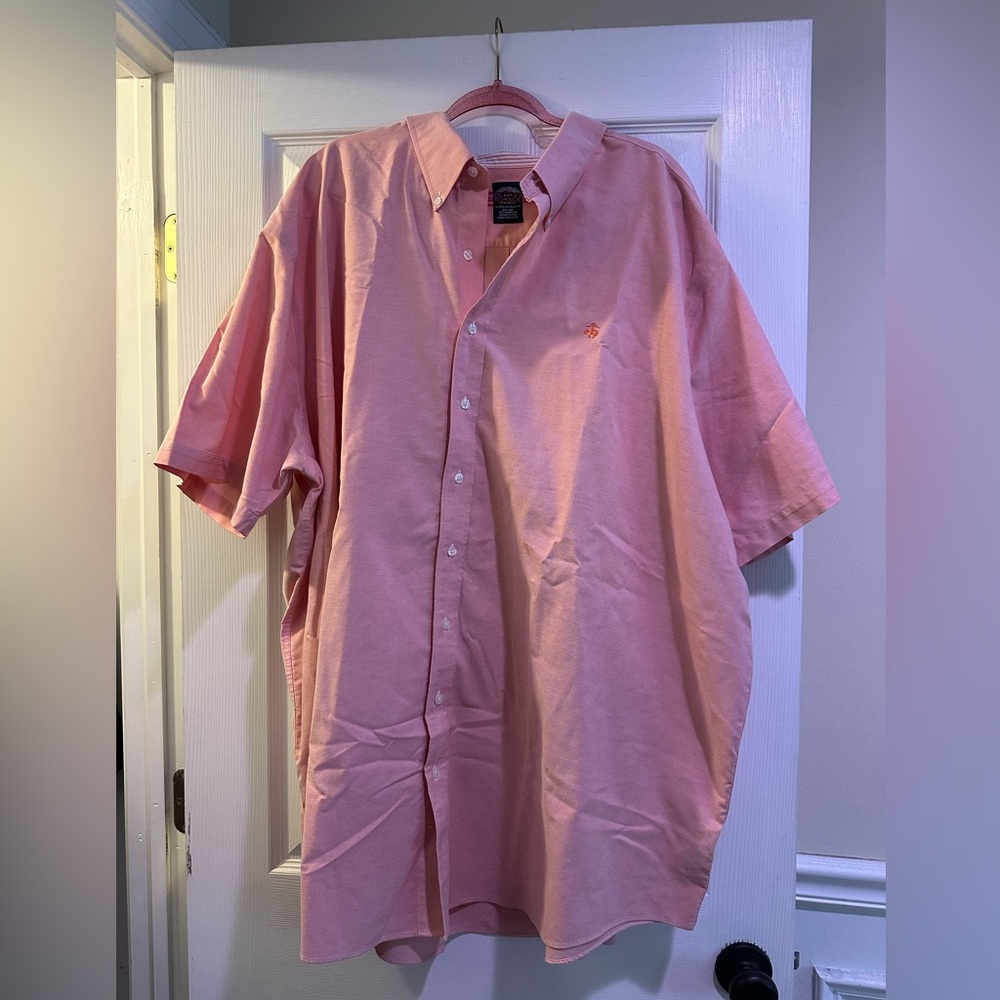 4XLT Brooks Brothers Pale Pink Short Sleeve Dress Shirt